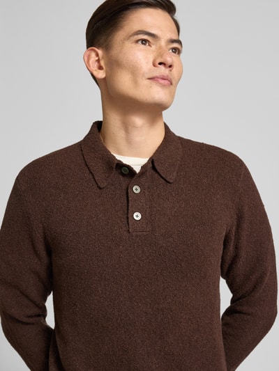 Jack & Jones Premium Strickpullover mit Polokragen Modell 'MAVERICK' Schoko 3