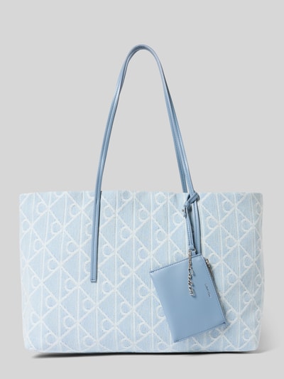 CK Calvin Klein Shopper aus Baumwolle mit Logo-Muster Hellblau 2