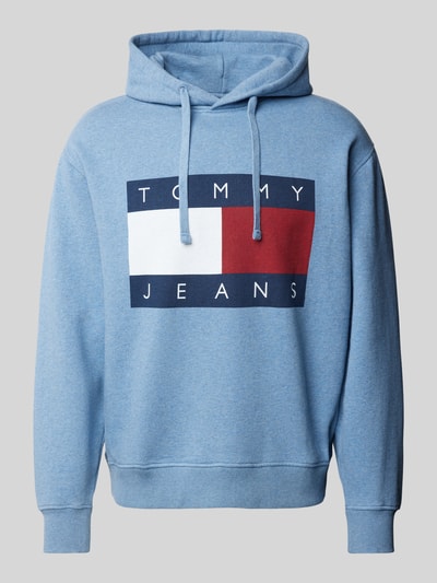 Tommy Jeans Bluza z kapturem z nadrukiem z logo Błękitny 1