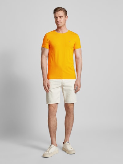 Tommy Hilfiger T-shirt met labelstitching Oranje - 1