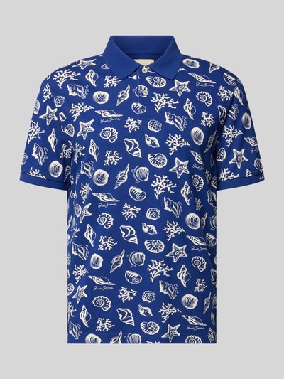 Produktfoto, Regular Fit Poloshirt mit Allover-Motiv-Print von Gant in Blau, reine Baumwolle, Polokragen, kurzärmelig, Meeresmotive