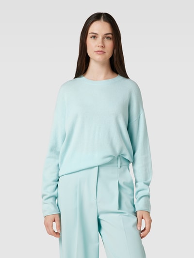 Luisa Cerano Gebreide pullover van wolmix met kasjmier Aquablauw - 4