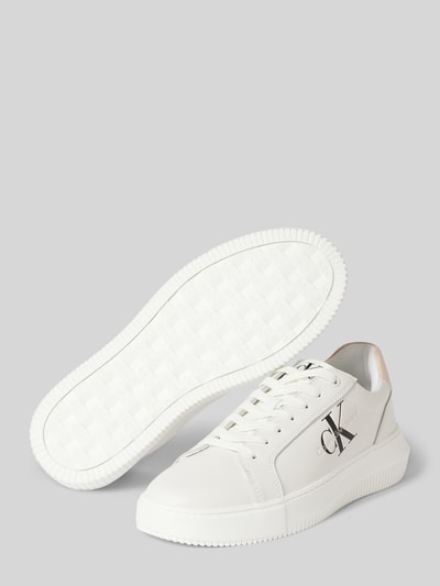 Calvin Klein Jeans Sneakers van leer met labeldetail, model 'CHUNKY' Wit - 3