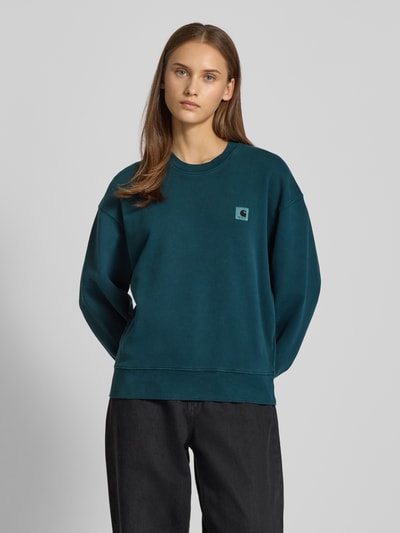 Carhartt Work In Progress Oversized Sweatshirt mit gerippten Abschlüssen Modell 'NELSON' Petrol 4