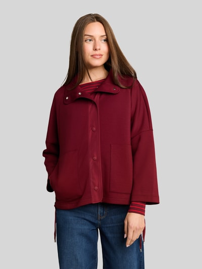Tom Tailor Boxy Fit Sweatjacke mit Viskose-Anteil Bordeaux 4