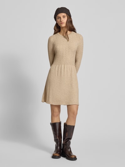 Only Strickkleid aus Viskose-Mix Modell 'FIA' Sand Melange 1