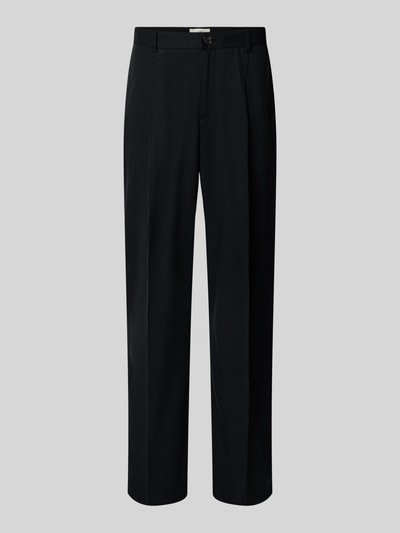 Produktfoto, Hose mit Bügelfalten Modell 'Reece' von Les Deux, czarna, lyocell-baumwoll-mix, krój regular fit, szerokość w rozmiarze 32/32: 46 cm, długość nogawki wewnętrznej: 80 cm, gładka faktura