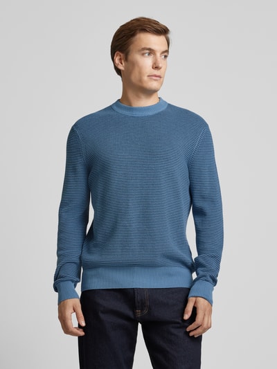 BOSS Orange Strickpullover mit Rundhalsausschnitt Modell 'Amercury' Rauchblau 4