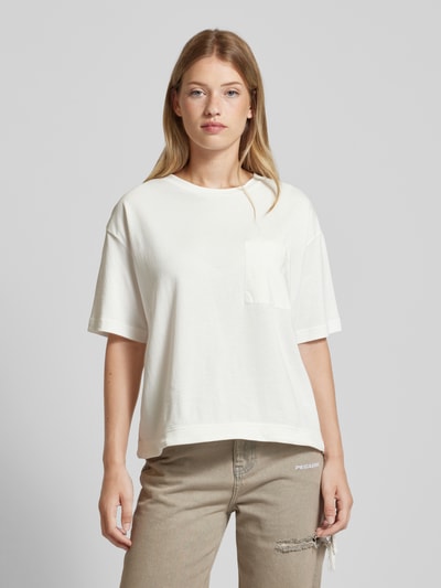 Marc O'Polo Denim T-shirt met borstzak Offwhite - 4