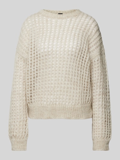 Stefanel Gebreide pullover met broderie anglaise Zand - 2