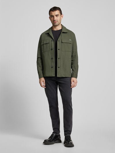 Antony Morato Regular Fit Hemdjacke mit Label-Detail Oliv 1