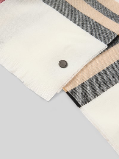 Produktfoto, Szal z prostokątnym kształtem, wzór w kratę, frędzle, fakturowany wzór, szerokie 62 cm, długość 205 cm, Szal z wzorem w kratę od FRAAS