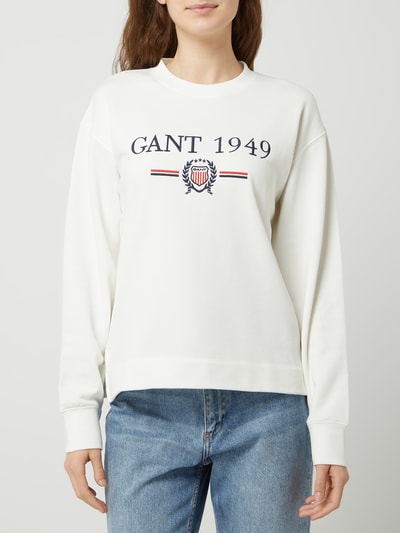 Gant Bluza z logo Biały 4