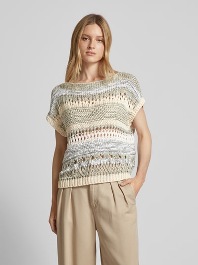 Stefanel Strickshirt mit U-Boot-Ausschnitt Offwhite 4