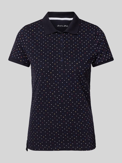 Christian Berg Woman Regular Fit Poloshirt mit Strukturmuster Dunkelblau 2