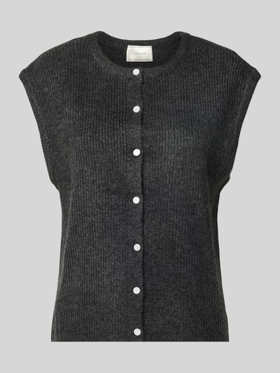 Neo Noir Mouwloos vest met kapmouwen, model 'Everest' Middengrijs - 2