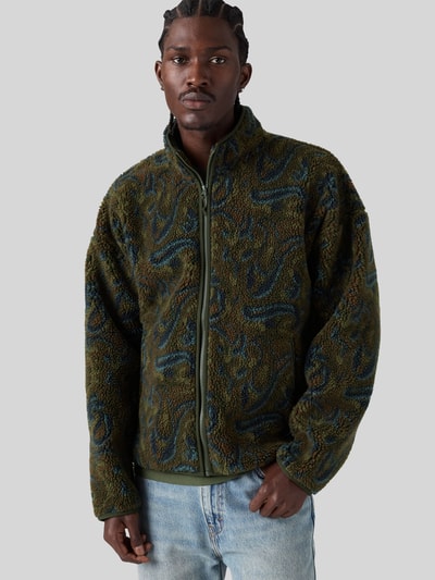 Levi's® Boxy Fit Fleecejacke mit Stehkragen Modell 'NOLAN' Khaki 1