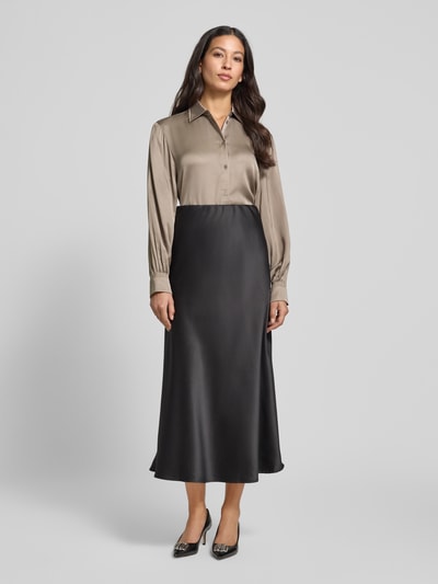 Emily Van den Bergh Regular fit blouse van viscose met knoopsluiting Middenbruin - 1