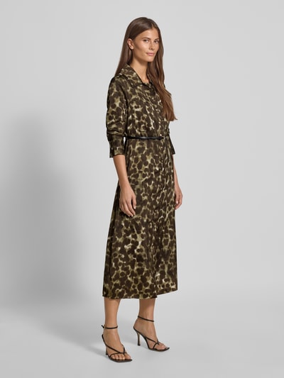 Mango Hemdblusenkleid mit Gürtel Modell 'CAMILA' Khaki 1