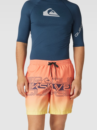 Quiksilver Zwembroek met labelprint Abrikoos - 1