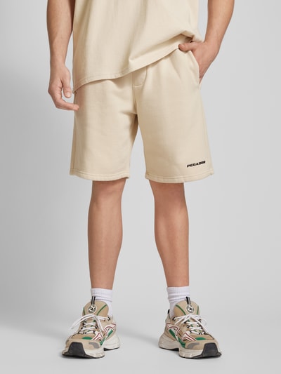 Pegador Sweatshorts in effen design met logo Zand - 4