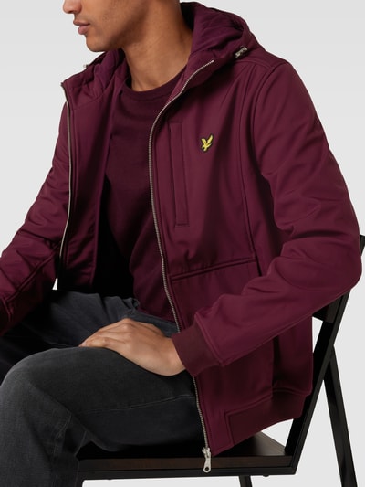 Lyle & Scott Jacke mit Label-Patch Bordeaux Rot 3