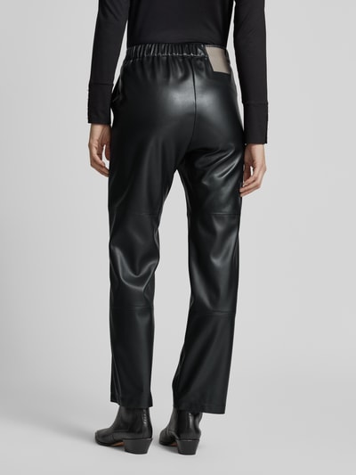 MM Straight Fit Stoffhose in Leder-Optik Modell 'STRUZZO' Black 5