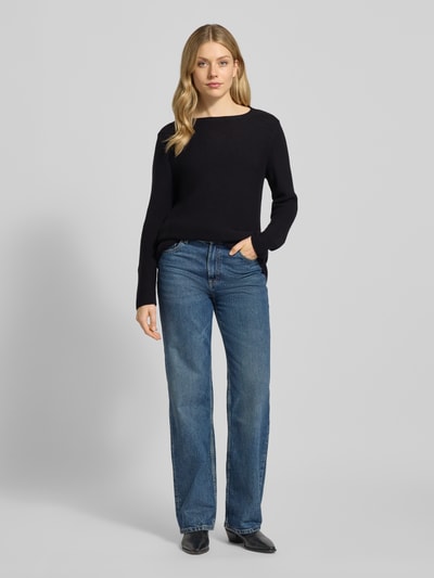 Marc O'Polo Sweter z dzianiny o kroju regular fit z czystej bawełny Czarny 1