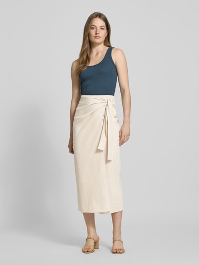 Milano Italy Leinenrock in Wickel-Optik Sand 1