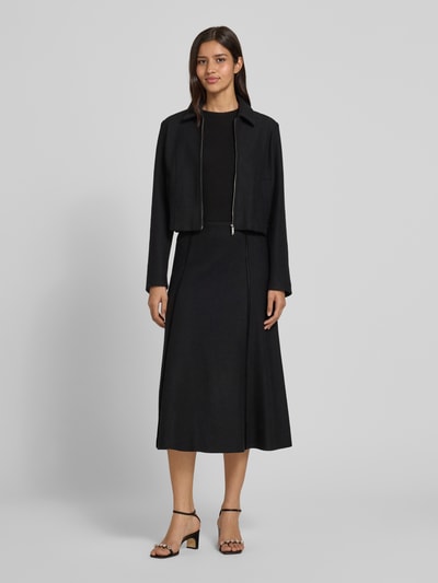 Marc Cain Regular Fit Blazer aus Schurwolle mit Zweiwege-Reißverschluss Black 1