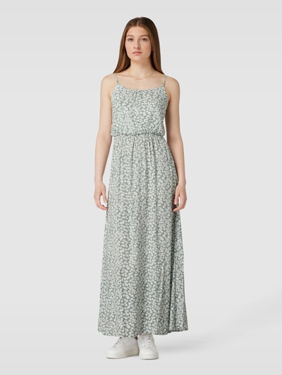 Only Maxi-jurk van viscose met all-over motief, model 'NOVA' Lindegroen - 4