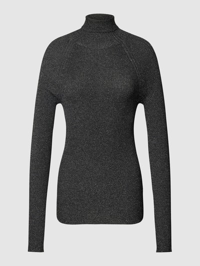 BOSS Rollkragenpullover mit Effektgarn Modell 'Frosina' Black 2