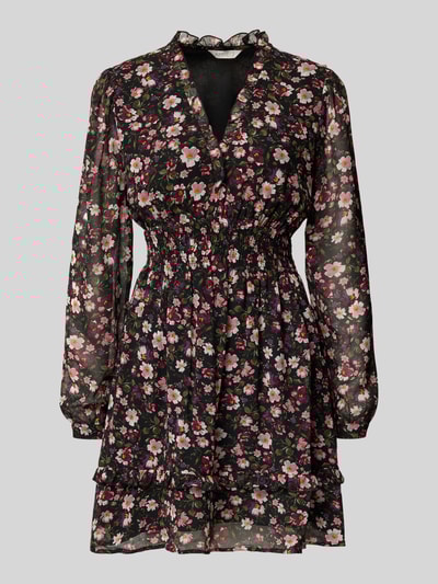 Apricot Minikleid mit Smock-Detail Bordeaux 2