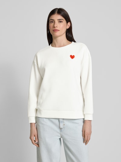 Vila Sweatshirt mit Motiv-Stitching Modell 'REFLECT' Weiss 4