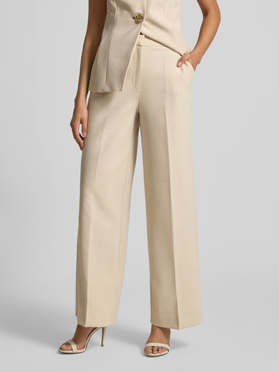 Forever New Wide fit stoffen broek met steekzakken, model 'Lulu' Zand - 4