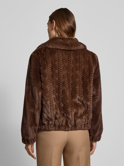 Liu Jo White Regular Fit Jacke aus Kunstfell Schoko 5