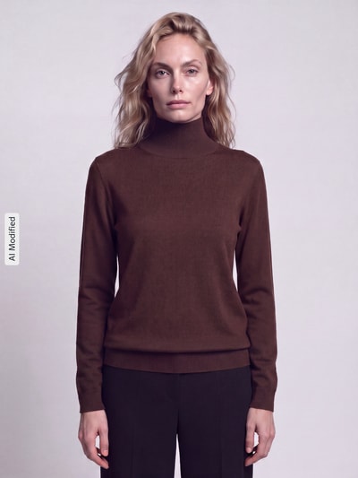 Weekend Max Mara Relaxed Fit Pullover aus Seiden-Woll-Mix Modell 'KIKU' Dunkelbraun 4