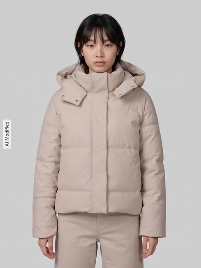 VERO MODA Steppjacke mit abnehmbarer Kapuze Beige 4