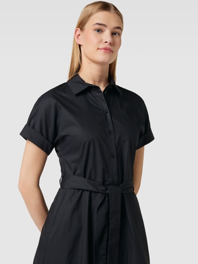 Christian Berg Woman Knielanges Kleid aus reiner Baumwolle Black 3