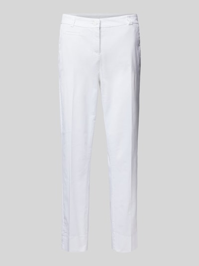 Cambio Regular fit stoffen broek met strookzak, model 'Stella' Wit - 2