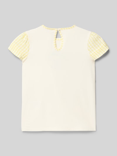 Steiff T-shirt met rugdecolleté met druppelvormige hals Offwhite - 3