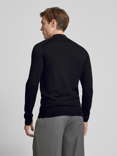 CG - Club of Gents Gebreide pullover met structuurmotief, model 'Bertie' Zwart - 5