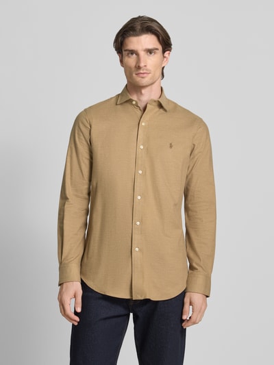 Polo Ralph Lauren Custom Fit Freizeithemd mit Label-Stitching Camel 4