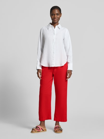 FREE/QUENT Wide Leg Pants aus Leinen-Mix mit elastischem Bund Modell 'Lava' Rot 1