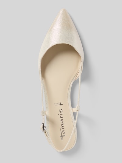 Tamaris Baleriny z efektem błyszczącym, paskami i sprzączką Srebrny 3