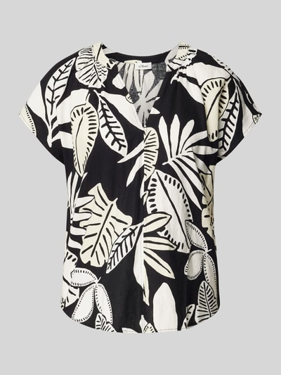 s.Oliver RED LABEL Relaxed Fit Bluse aus Leinen-Mix Black 2