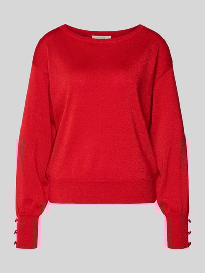 B.Young Gebreide pullover met sierknopen, model 'MOBBE' Rood - 2