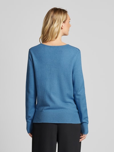 Christian Berg Woman Regular Fit Strickpullover mit V-Ausschnitt Rauchblau Melange 5