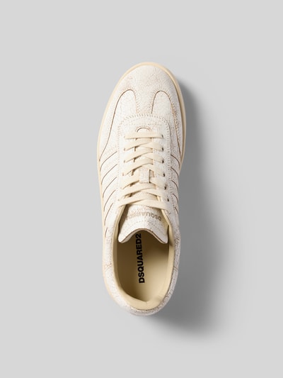 Produktfoto, Sneaker mit Schnürverschluss von Dsquared2 für Herren mit abgerundeter Spitze, Label-Detail und strukturierter Sohle, cremefarben