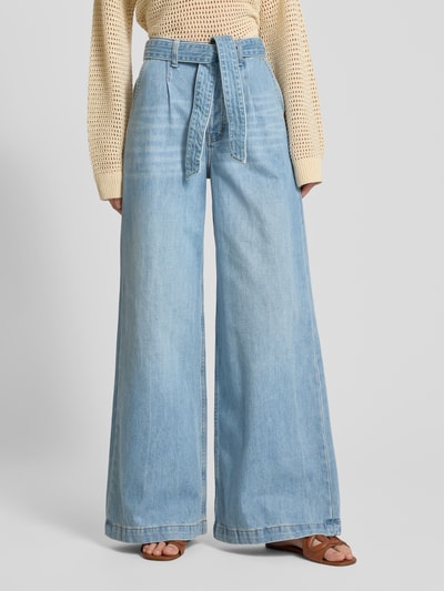 Scotch & Soda Wide Leg Jeans mit Bindegürtel Hellblau 4